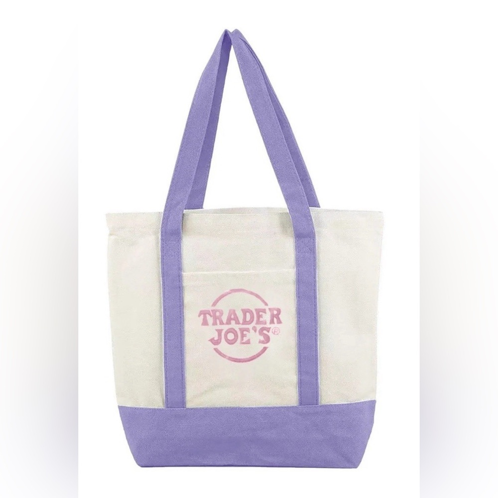 NWT Trader Joe’s Mini Canvas Tote Bag - Pastel Purple
